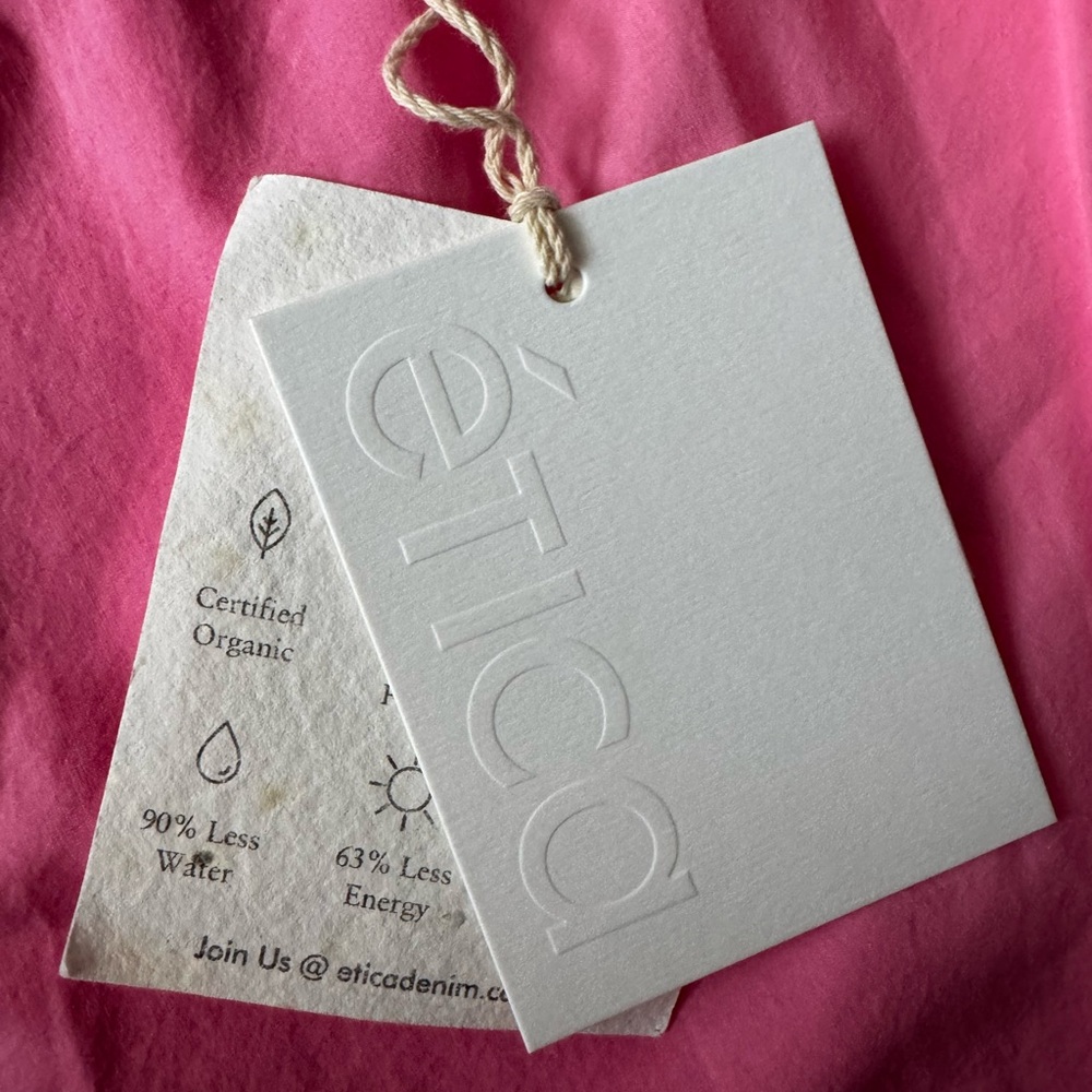 Etica Oceane Pleated Shirt Size M Sachet Pink NWT  100% Cotton - Picture 4 of 6